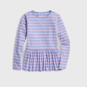Vineyard Vines Girls Edgartown Peplum Top Size XS (5-6) Blue/Pink